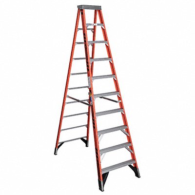 Stepladder Fiberglass 10 ft H 375 lb Cap