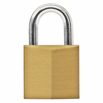 Keyed Padlock 3/8 in Rectangle Gold