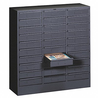 Horz Lit Organizer Legal 30 Drawer Blk