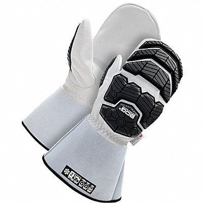 Leather Mitts Cut Resistant L Gray PR