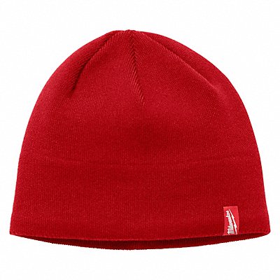 Fleece Lined Knit Hat Red