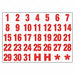 Calendar Dates/1-31 White/Red