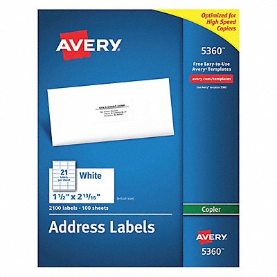 Copy Labels 1-1/2x2.81 21C PK100