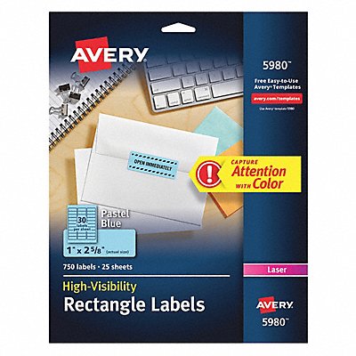 Blue Laser Labels 1x2-5/8 PK750