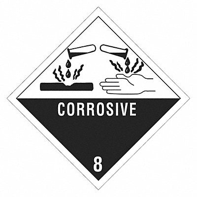 Label Corrosive 8 4x4 