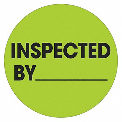 Label Inspected By Circle 1 