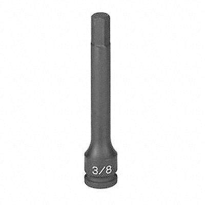 Impact Socket 3/16 3/8 D Hex Lg M Black