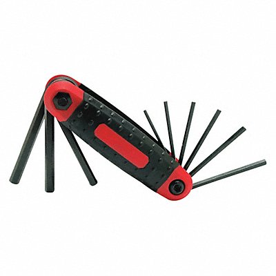 Folding Hex Key Set SAE 9 Pc