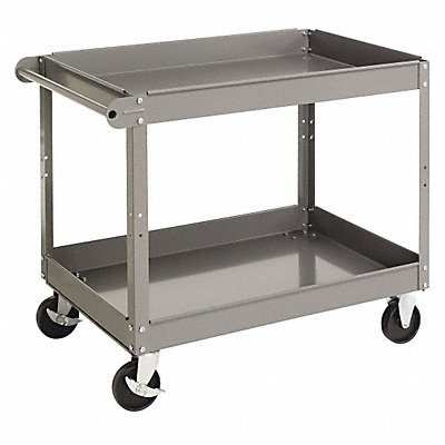 Two Shelf Metal Cart 24x36x32H Gray