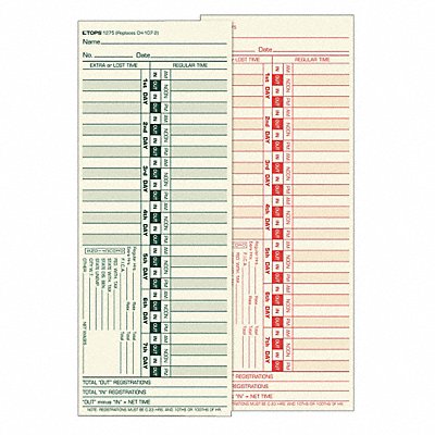 Time Card for Lathem Bi-Weekly PK500