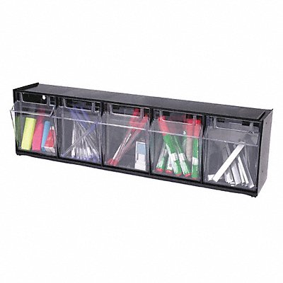 Tilt Bin for Storage 5 Bins Black