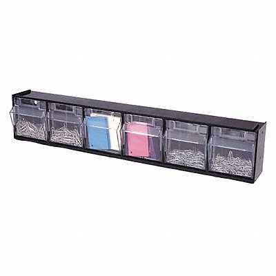 Tilt Bin for Storage 6 Bins Black