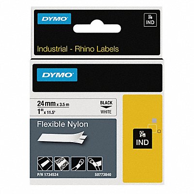 Label Tape Flex Nylon 1 Black/White