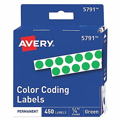 Label 0.25 Round Green PK450