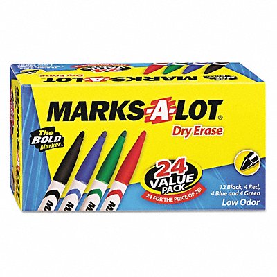 Pen Dry Erase Markers Assorted PK24