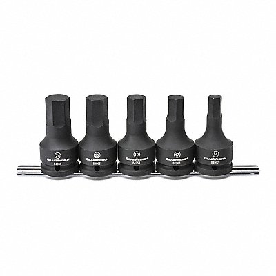 Hex Bit Imp Sckt Set 5 pcs. 3/4 Dr Mtrc