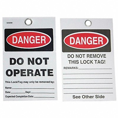 Self-Laminating Danger Tag 5in H PK25