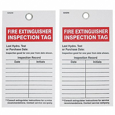 Inspection Tag Vinyl 5-3/4 PK25