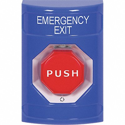 Emergency Exit Push Button Blue SPDT