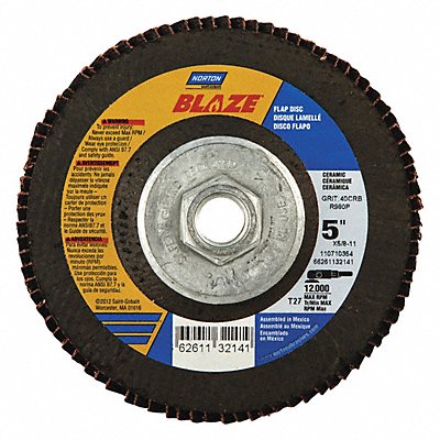 Fiber Disc 5 in Dia 5/8in Arbor 40 Grit