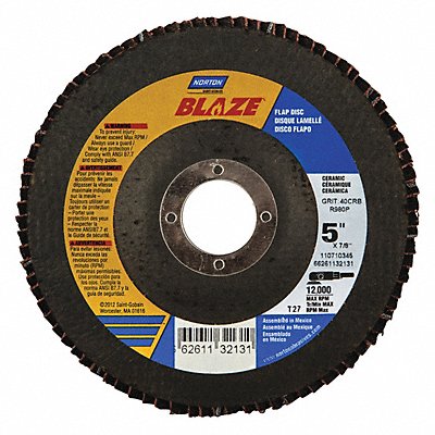 Fiber Disc 5 in Dia 7/8in Arbor 40 Grit