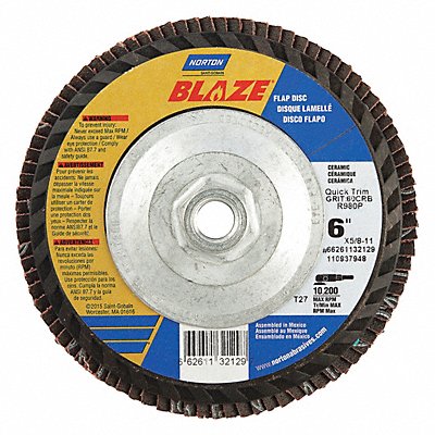 J5402 Fiber Disc 6 in Dia 5/8in Arbor 80 Grit