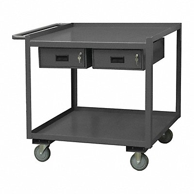 Mobile Wrkstion Steel 36 L 24 W 2 Shelf