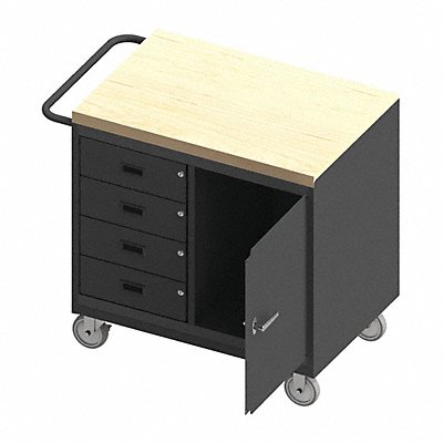 Mobile Cabinet Bench Maple 36 W 24 D