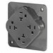 Receptacle Gray 20 A 2P3W Back Side 1PK