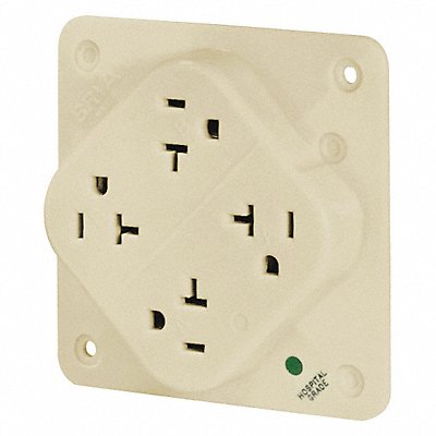 Receptacle Ivory Quad Outlet 20A 2 Poles