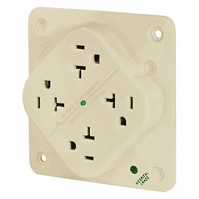 Receptacle Ivory Quad Outlet 20A 3 Wires