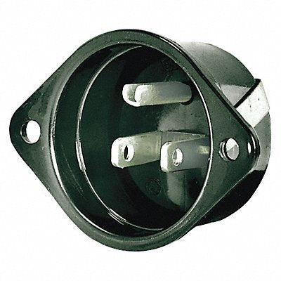 Flanged Inlet Black 15 A Oval 5-15P