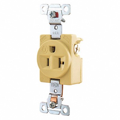 Receptacle Ivory 20A 125VAC Flush Mount