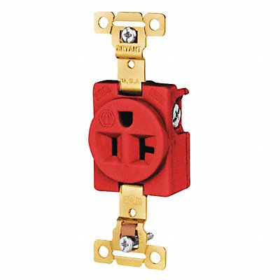 Receptacle Red 20A 125VAC Single Outlet