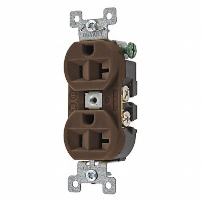 Receptacle Brown 20A Nylon Duplex Outlet