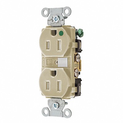 Receptacle Ivory 3 Wires Duplex Outlet