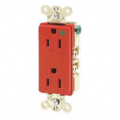 Receptacle Red 15A Hospital Grade 125VAC