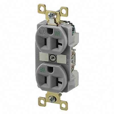 Receptacle Gray 20A Duplex Outlet Nylon