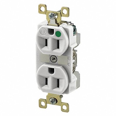 Receptacle White 15A 125VAC Illuminated