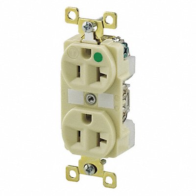 Receptacle Ivory 20A 125VAC Illuminated