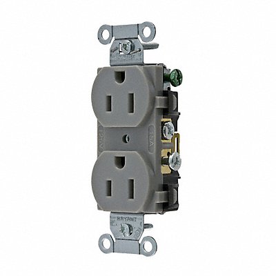 Receptacle Gray 15A Duplex Outlet Nylon