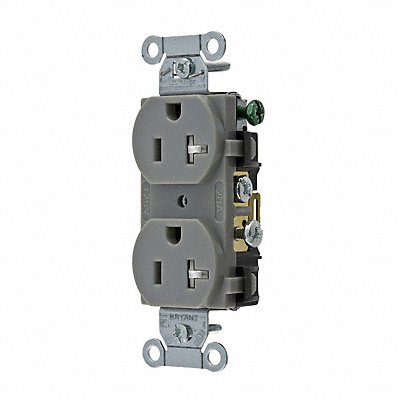 Receptacle Gry 20A 125VAC Tamper Resist.