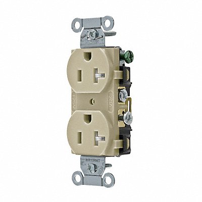 Receptacle Ivory 3 Wires Tamper Resist