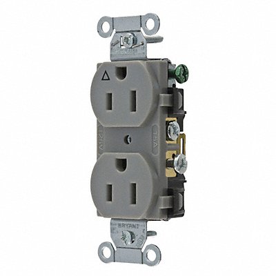 Receptacle Gray 15 A 2P3W Back Side 1PK