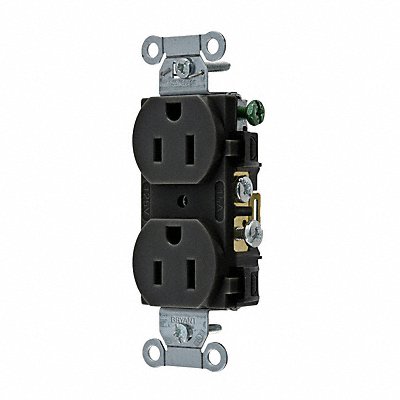 Receptacle Blk 15A 3 Wires Side Winning