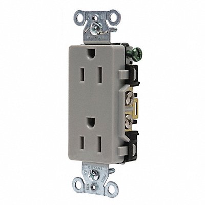 Receptacle Gray 15A Flush Mount 125VAC