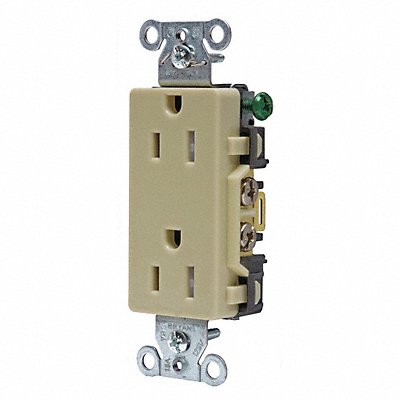 Receptacle Ivory 15A Tamper Resist Nylon
