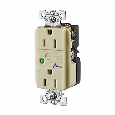 Receptacle Ivory 15A Audible Alarm Nylon