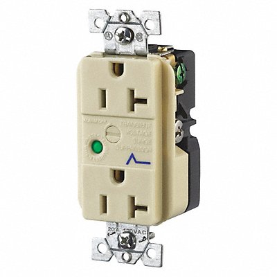 Receptacle Ivory 20A 3 Wires 3 Wires