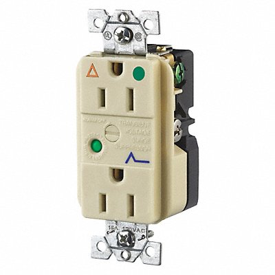 Receptacle Ivory 15A 3 Wires 2 Poles